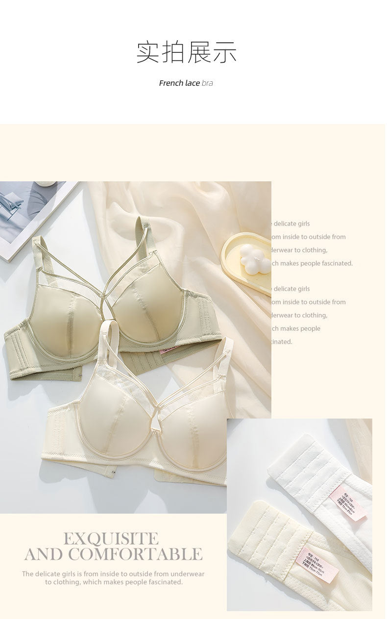 Ultra-thin Large Chest Shiny Red Underwear Women's Sexy Anti-sagging Paramilis Benmingnian Wedding Bride Bra