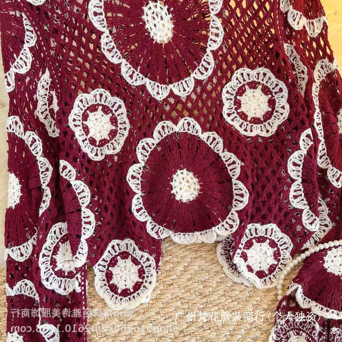 Early Autumn Design Sense Hollow-out Crochet Sweater Women's New Spice Girl Western Style Loose All-match Long-sleeved Top