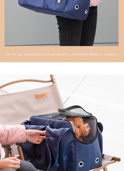 Cat Bag Outgoing Portable Pet Bag Large Capacity Breathable Cat Backpack with Dog One-Shoulder Handbag Soft