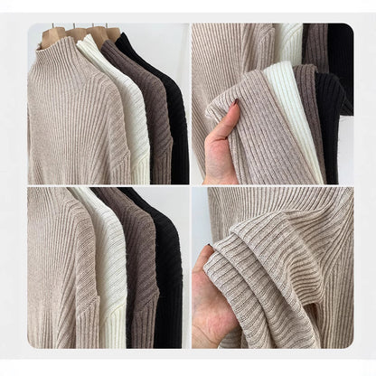 2024 Half-high Collar Western-style High-end Knitted Base Shirt Women's Autumn and Winter Unique and Beautiful Inner Slim-fit Small Top