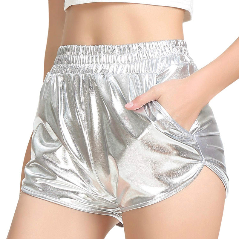 Cross-border women's new shorts women's casual bright patent leather hot pants Amazon hot women's supply wholesale explosion