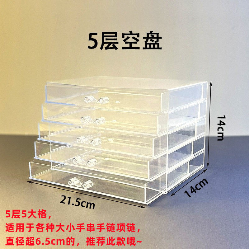 Cross-border Explosions Desktop Drawer Type Jewelry Storage Box Transparent Split Multi-layer Diamond Box Earring Needle Necklace Bracelet Box