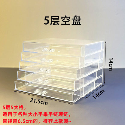 Cross-border Explosions Desktop Drawer Type Jewelry Storage Box Transparent Split Multi-layer Diamond Box Earring Needle Necklace Bracelet Box