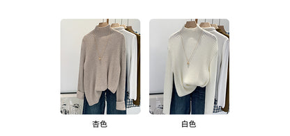 2024 Half-high Collar Western-style High-end Knitted Base Shirt Women's Autumn and Winter Unique and Beautiful Inner Slim-fit Small Top