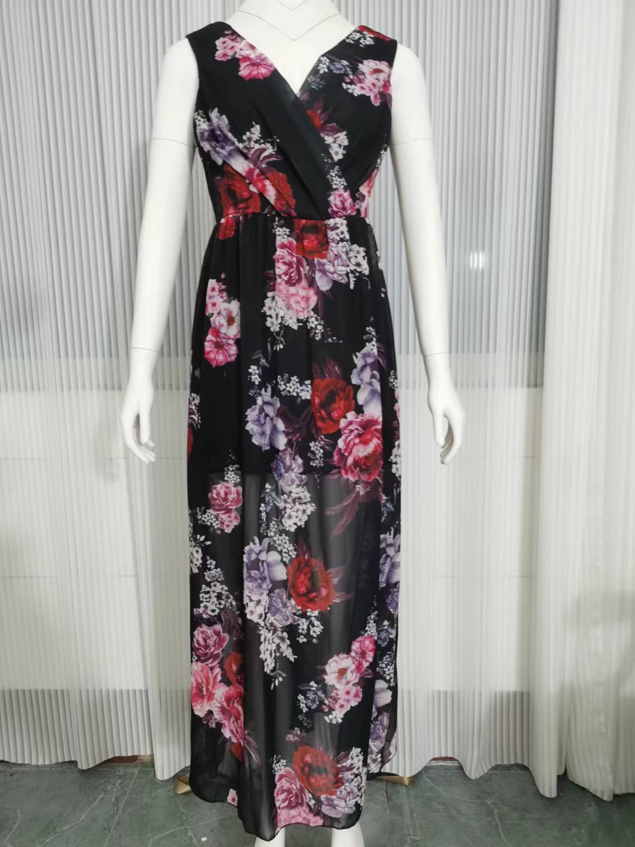 Dress Summer 2023 New Independent Station Wish Amazon Chiffon Print Strap Skirt Foreign Trade Women's Skirt
