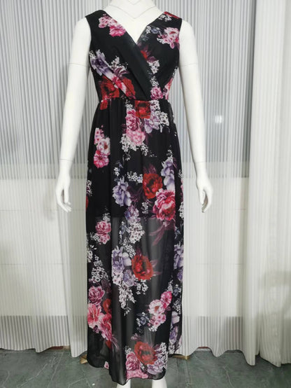 Dress Summer 2023 New Independent Station Wish Amazon Chiffon Print Strap Skirt Foreign Trade Women's Skirt