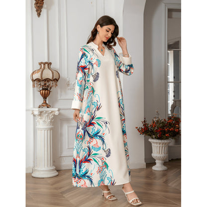 Sw0814 Cross-Border Women's Clothing Long Robe European and American Women's Long Dress Abayas Cross-Border Women's Clothing