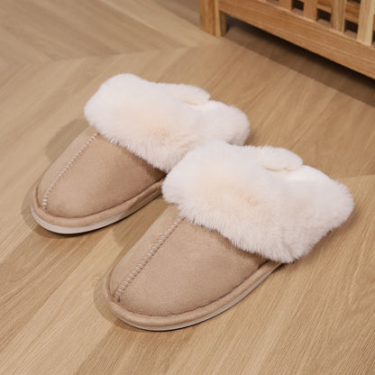Shevalues Fashion Fur Slippers Women Fluffy Winter House Shoes Memory Foam Fuzzy Slippers Short Plush Slipper Indoor And Outdoor