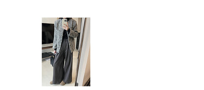 Sanding Thickened Flangable Wide Leg Pants Women's Autumn and Winter Washed Cotton Casual Pants Loose Lazy Slimming Wide Leg Pants