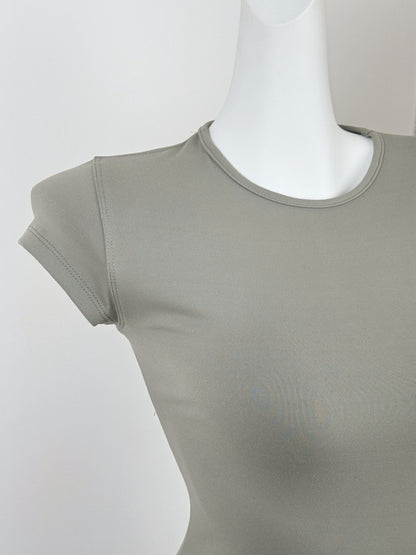 Spot Tankair Sexy Skin-Friendly Nude Elastic Tight Fitness Right Shoulder Small Flying Sleeve T-Shirt Sports Quick-Drying Top