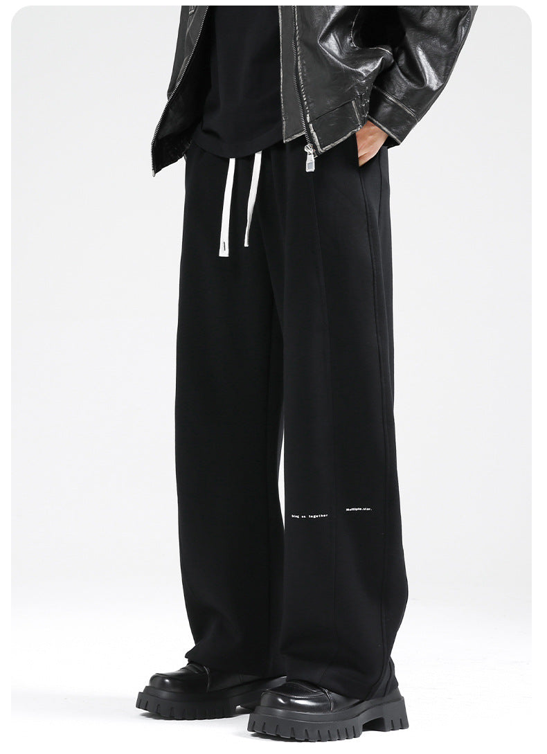 Fall/Winter Machete Pants Men's New Fashionable Brand Loose Wide-leg Sports Pants Sweatshirt Pants Dipper Straight Pants fleece-lined Casual Pants