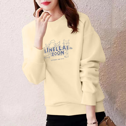 Heavy-weight Crewneck Sweatshirt Women's Autumn and Winter New Casual Women's Long Sleeve Upper Slight Fat Slimming plus size Belly Covering Hooded Jacket