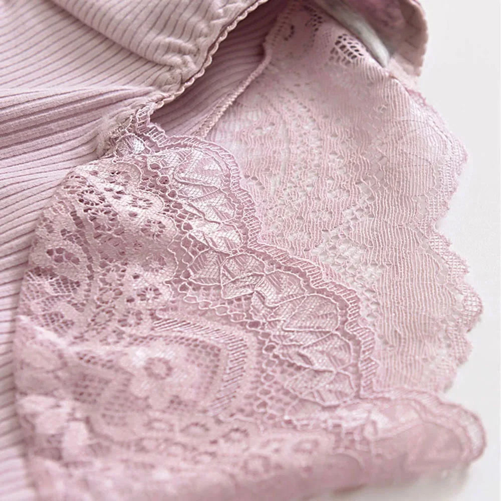 New Women's Cotton Underwear High Waist Antibacterial Panties Sexy Lace Seamless Tummy Briefs Ladies Triangle Shorts Large Size