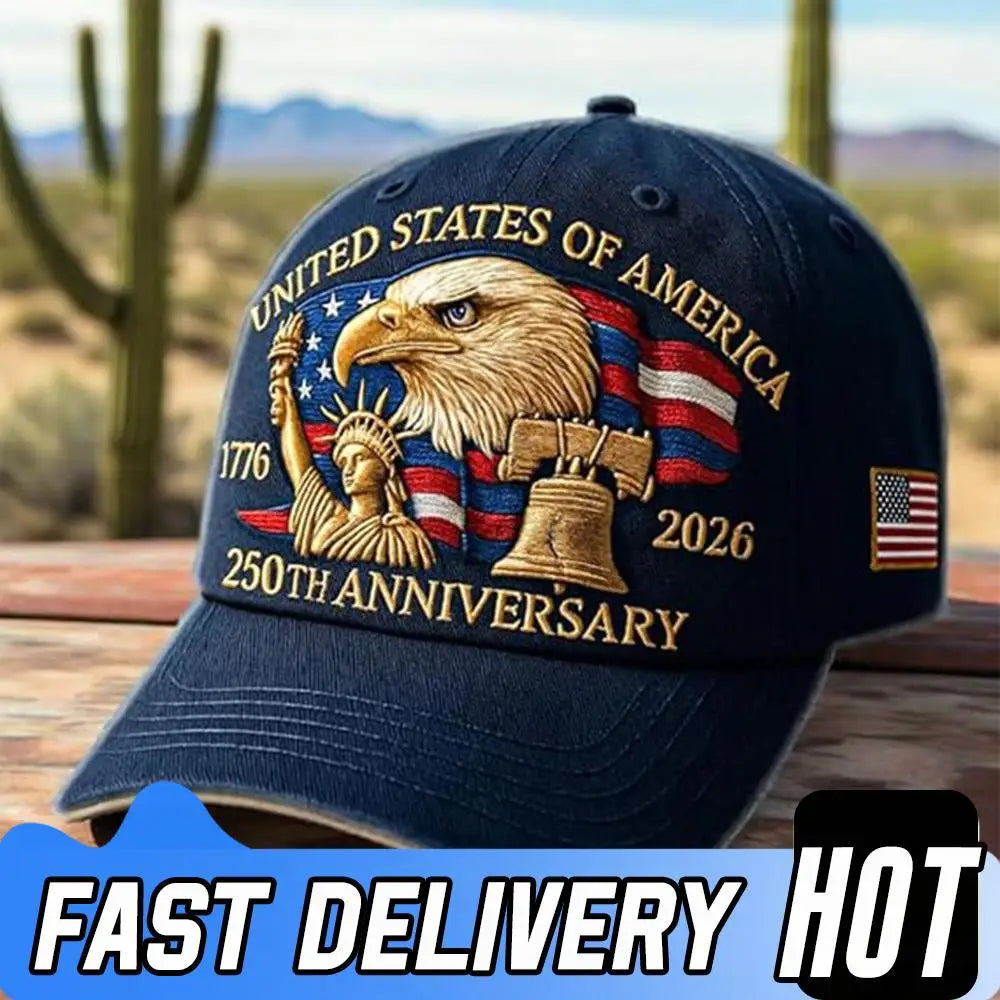 Men Women Baseball Caps US 250th Anniversary Cap Adjustable Retro Washed Patriotic Cap US 250th Anniversary Sports Trucker Hat