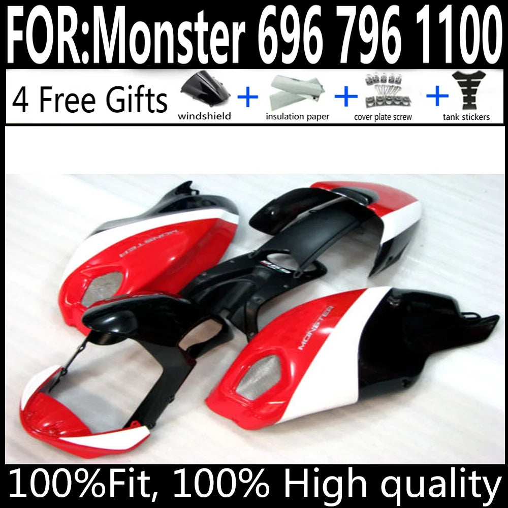 Ducati Monster 696 796 1100 Motorcycle Fairings Kit ABS Plastic Body Work Tank Cover Seat Cowl Full Set