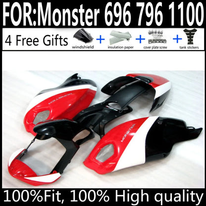 Ducati Monster 696 796 1100 Motorcycle Fairings Kit ABS Plastic Body Work Tank Cover Seat Cowl Full Set