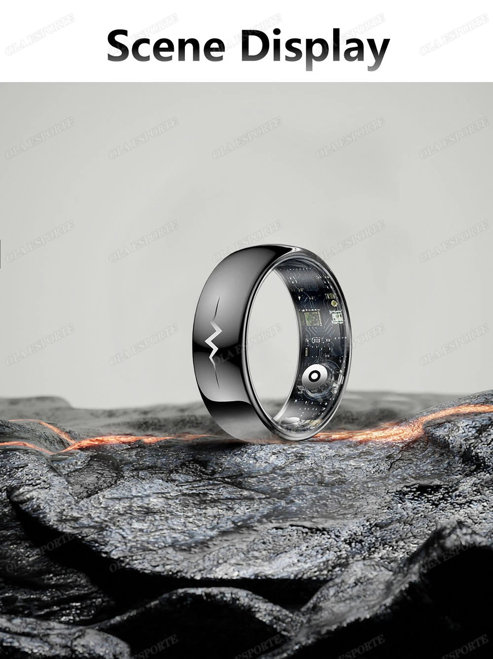 New ECG Smart Ring Men Women Bluetooth Blood Heart Rate Blood Oxygen Health Monitoring Multi Sports 5ATM Waterproof smartring