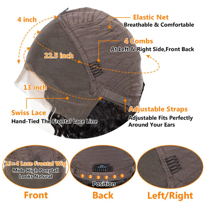 180D 13X4 Straight Lace Front Wigs Straight Human Hair Wigs For Women Human Lace Wigs Brazilian Lace Wigs Straight Frontal Wigs