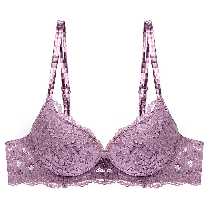 Women Sexy Lace Bra Padded Push Up Lingerie Intimates Elegant Ladies Underwear Casual Daily Female Bra