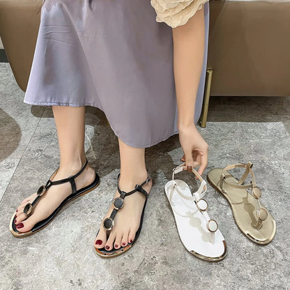 Women Sandals Summer Casual Roman Flat Sandals Flip Flops Open Toe Daily Sandals Women Luxury Designer Fashion Shoes for Women