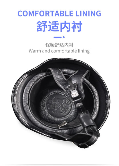 ORZ-309-Soldier Helmet Retro Half Helmet Motorcycle Male and Female Motorcycle Personality German Ladle Helmet Electric Vehicle