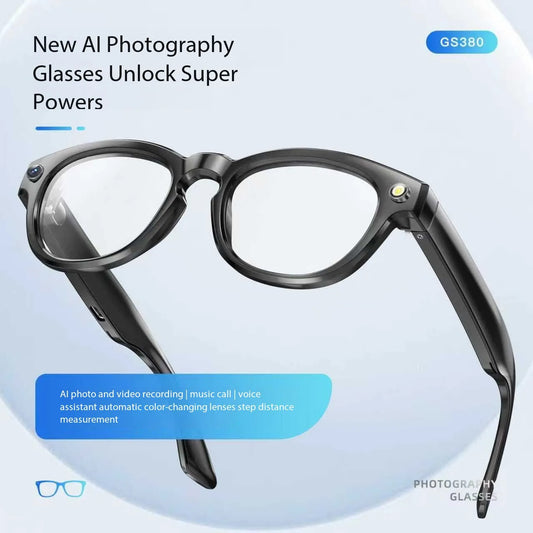 AI Smart Camera Glasses 8MP with Camera for Photo & Video, Object Recognition, Translation, Bluetooth - Smart Wearable Glasses f