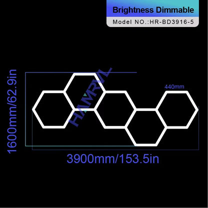 Hexagon Dimmable LED Ceiling Light Modern Honeycomb Panel with 3-Level Dimming 100%/50%/20% for Living Room Bedroom Salon Garage