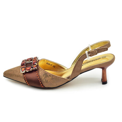 New Design Women Nigerian Italian Shoes and Bags Set with Rhinestone African Shoe and Bags Set for Wedding Luxury Party Pumps