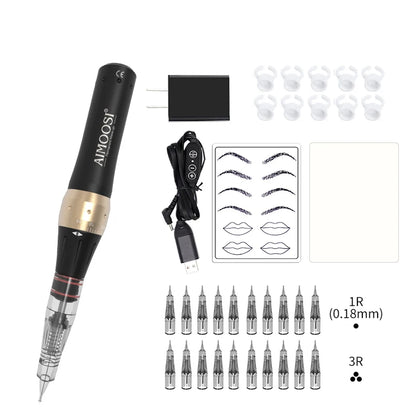 AIMOOSI M7 Tattoo Machine Set Microblading Eyebrow PMU Gun Pen Needle Permanent Makeup Machine Professional Supplies Beginner