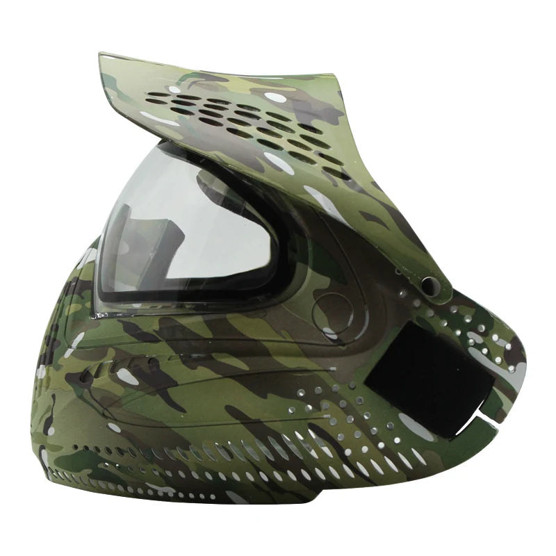 GREAT II Lotus Camo Tactical PAINTBALL MASK with Visor Airsoft Mask with DYE I4 Thermal Lens