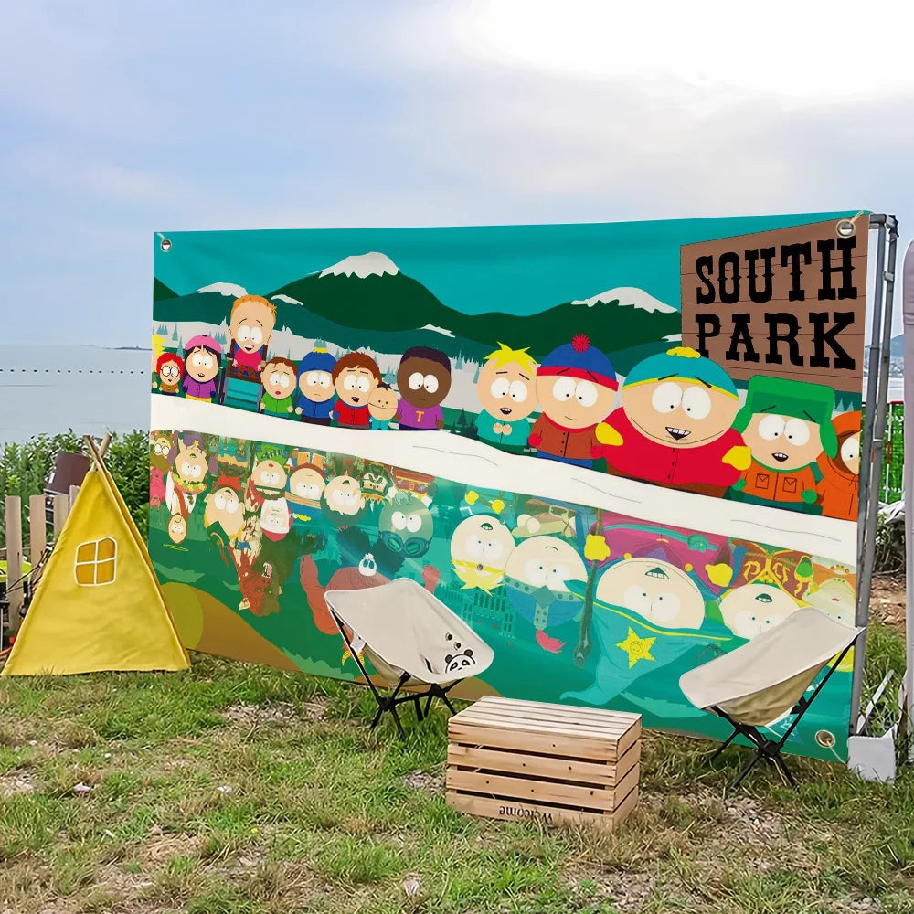 Cartoon S-South P-Park Cute Flag For Picnic Party Art Home Decoration Outdoor Camping Banner