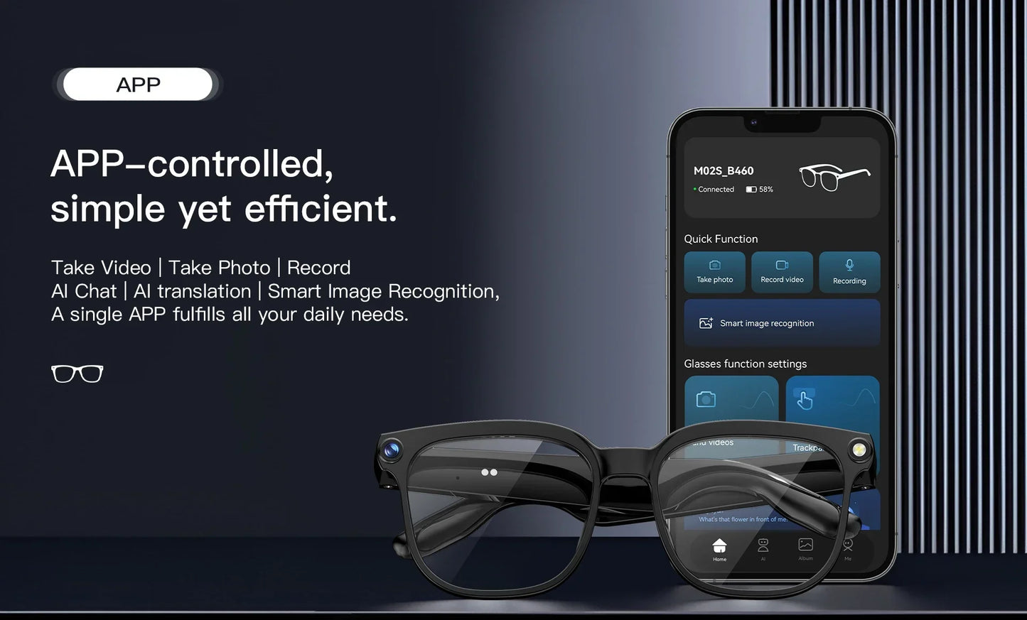 2026 4K HD AI Smart Glasses New Bluetooth Call Voice Assistant Control Chat GPT 800MP Camera AI Translation Sunglasses Men Women