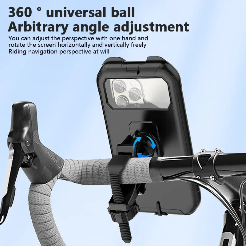 Waterproof Motorcycle Bicycle Phone Holder 360° Rotating Adjustable GPS Stand For iPhone Xiaomi Outdoor Riding Navigation Holder