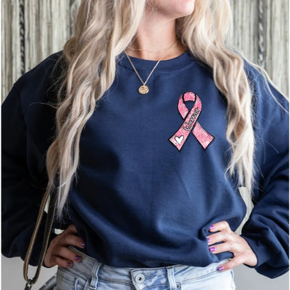 Breast Cancer Warrior Sweatshirt in October We Wear Pink Crewneck Hope Pink Ribbon Sweater Cancer Survivor Women Gift Clothing