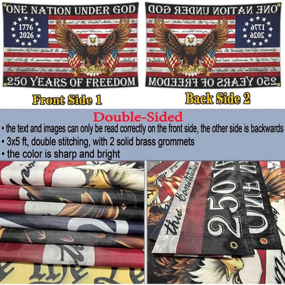 250th Anniversary USA 3x5 Outdoor Patriotic 4th of July Yard Flags & Banners