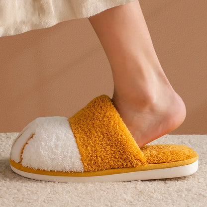 New Women's Winter Plush Slippers Cute Cat Paw Design Slippers Home Bedroom Indoor Shoes Men's Warm Comfortable Cotton Slippers
