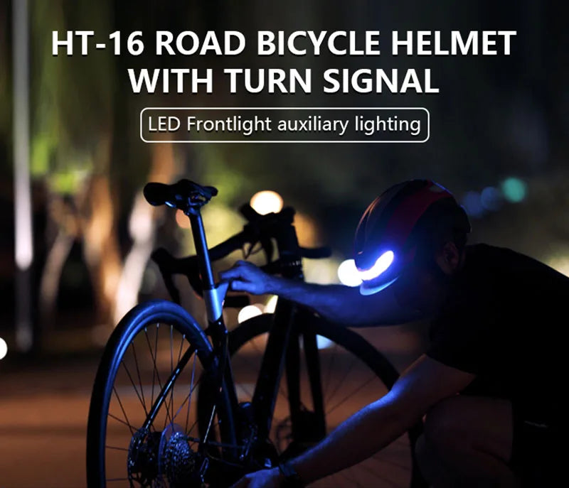 Horntour New Bicycle Helmet Ride Lights Racing Road Bike Helmet Men and Women Outdoor Sports Pro Cycling Bicicleta Safety Cap ﻿