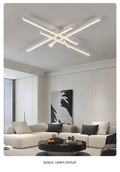 Modern Minimalist Living Room Ceiling Lights Bedroom Long Line lamps LED Chandelier Hall Bedroom Indoor Lighting Decoration