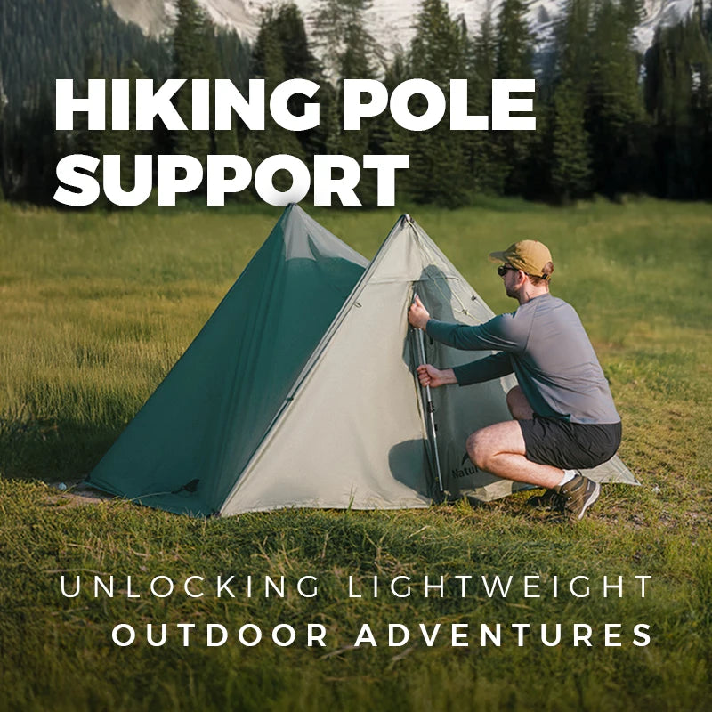 Naturehike Ultra Light Hiking Tent 2 Person Outdoor Camping Pyramid Tent 15D Nylon Waterproof Portable Backpacking Tent with Mat