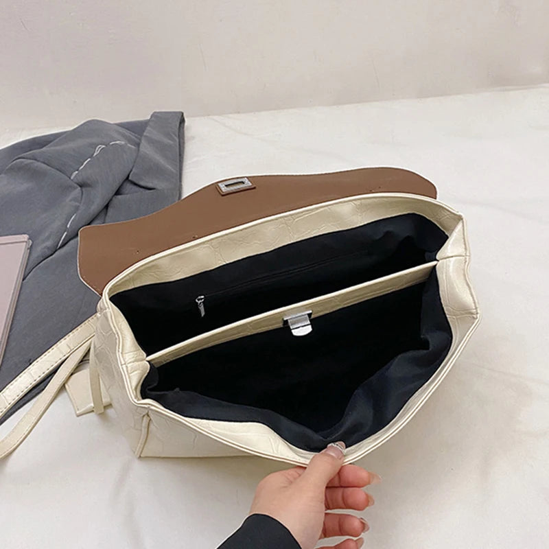Luxury Brand Women Messenger Bags Soft Leather Brown Suede Hand Held Totes Gold Buckle Women Shoulder Bags Lady Trend Satchel