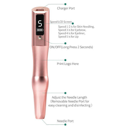 Wireless Tattoo Machine PMU Pen Professional Permanent Makeup Microblading Eyebrow Lip For Body Art Tool With Cartridge Needles