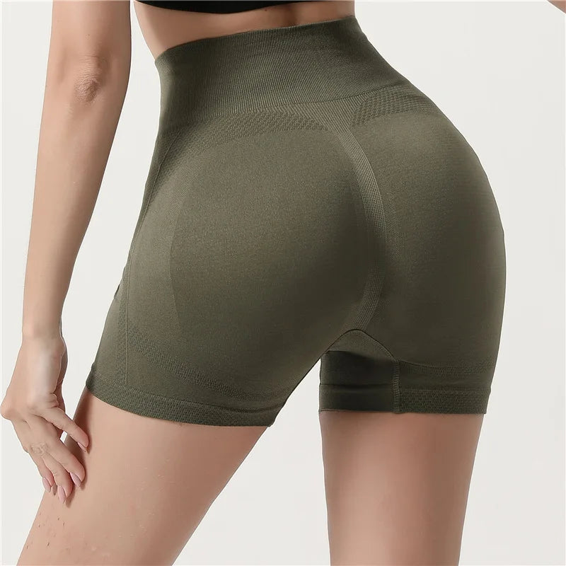 Seamless Shorts High Waisted Elastic Peach Hip Sports Yoga Pants Tight Fitting Quick Drying Fitness Pants for Women Sweatpants
