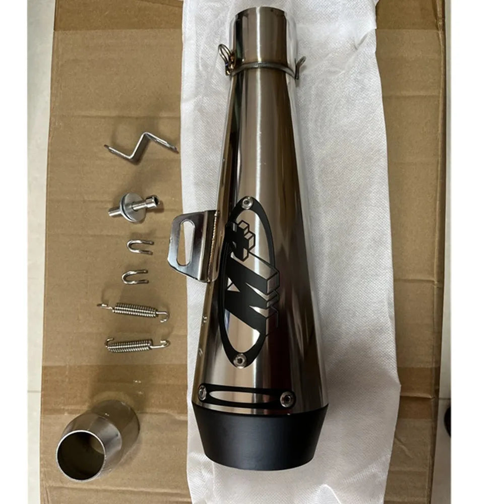 51MM Motorcycle Exhaust Pipe Escape GP Moto Pot Muffler Slip on For Scooter Motocross Dirt Bike Moto 300cc 600cc 1000cc
