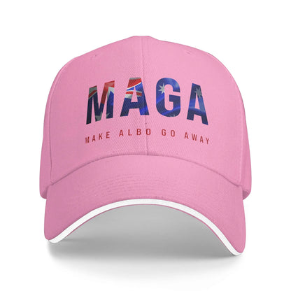 Make Albo Go Away MAGA Sandwich Cap Unisex Outdoor,Baseball Caps Australia Saying Adjustable Sun Caps All seasons Hat