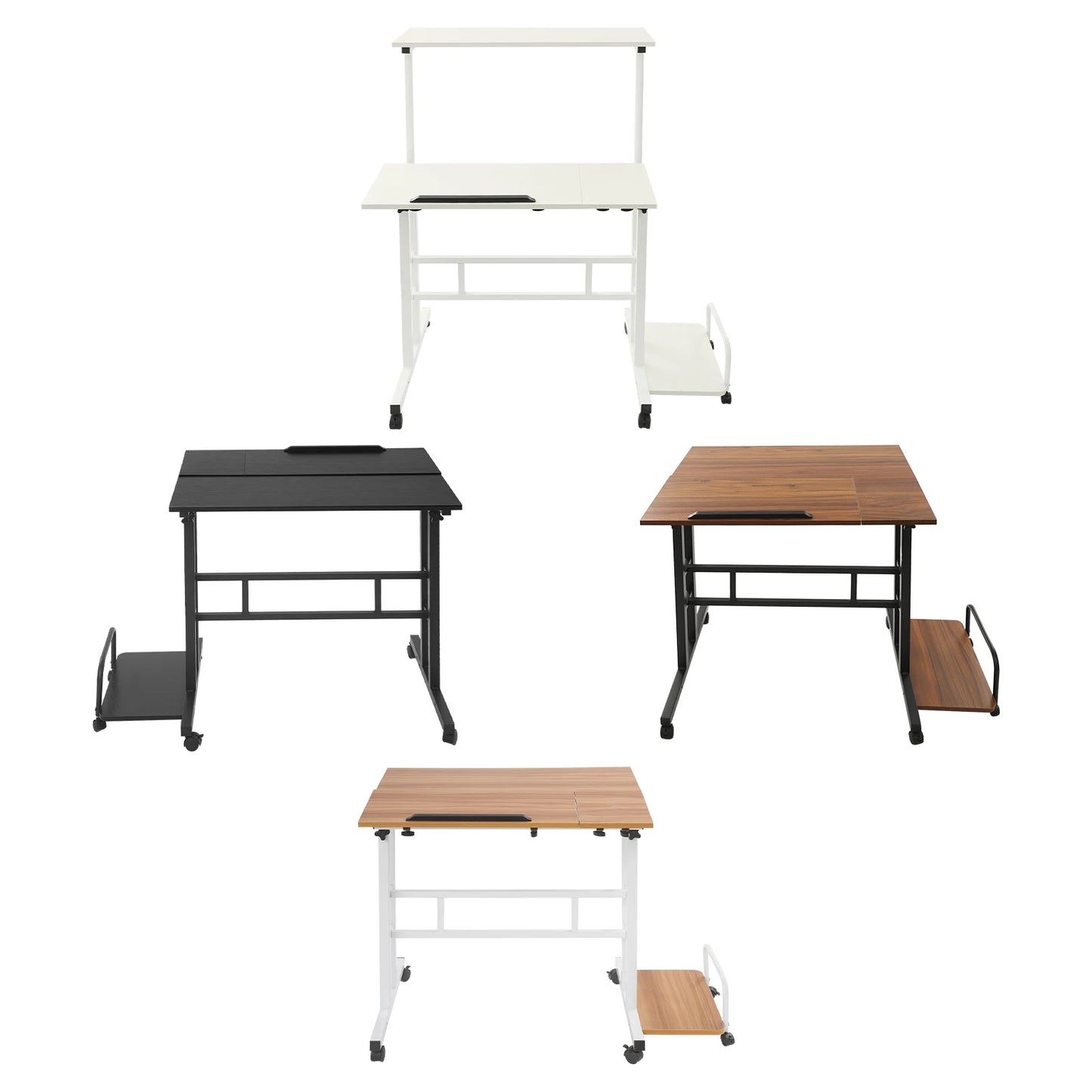 Multi Functional Foldable Computer Desk Adjustable Portable Laptop Desk Modern Computer Desk Computer with Wheels for Work Study