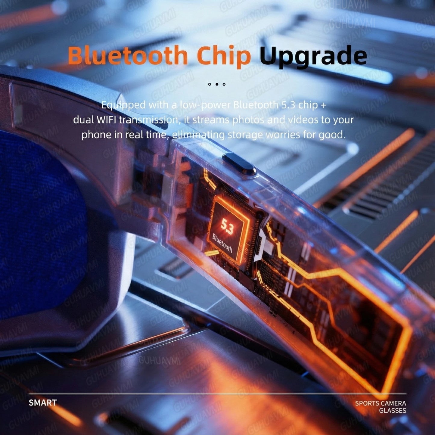 Smart Video Sunglasses 1200P 30fps Action Camera 32GB WiFi App Transfer Dual Anti-Shake AI Object Identify Fast Charge Glasses