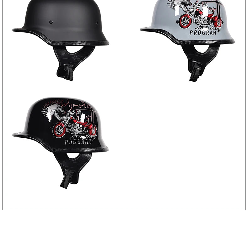 ORZ-309-Soldier Helmet Retro Half Helmet Motorcycle Male and Female Motorcycle Personality German Ladle Helmet Electric Vehicle