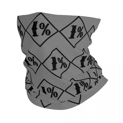 One Percenter 1% Bandana Neck Gaiter Printed Motorcycle Club Biker Wrap Scarf Multifunctional Headwear Outdoor Unisex Adult
