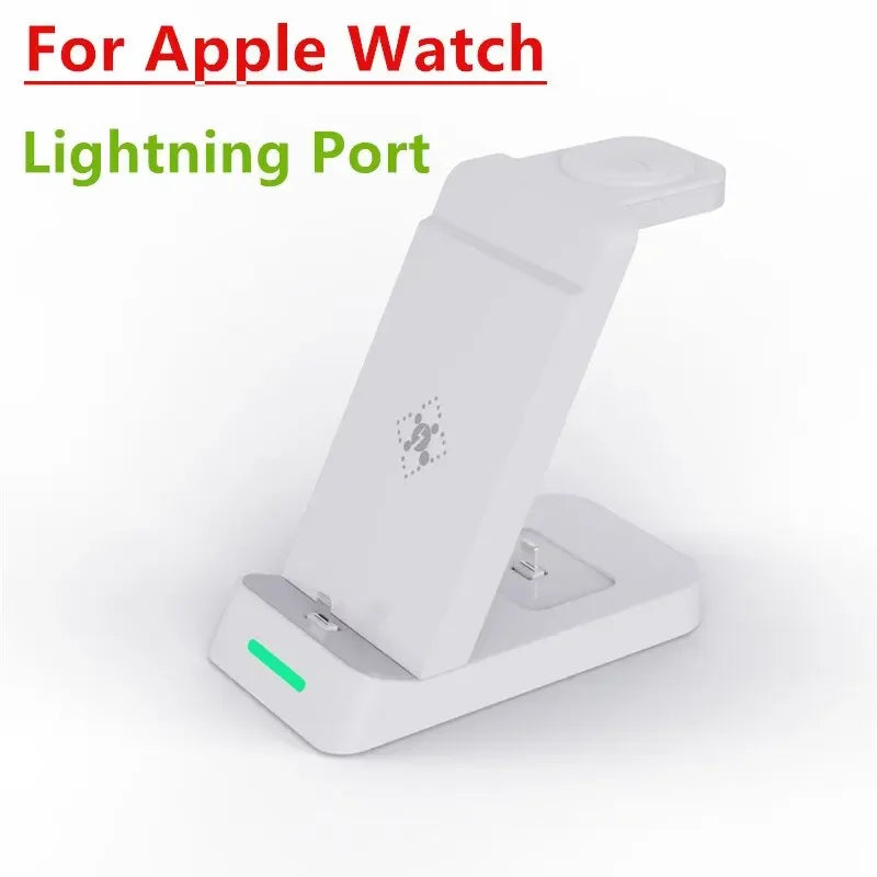 3 in 1 Wireless Charger Stand Fast Charging Station - for iPhone 17-12/X Apple Watch AirPods Samsung Galaxy S25/S23/S22 Charger