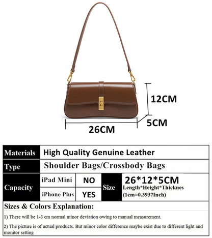 Toptrends Elegant Genuine Leather Underarm Shoulder Bags For Women 2025 Luxury Designer Crossbody Purses Saddle Ladies Handbags